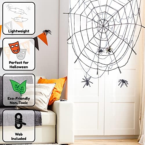 חידושים בעיר סוערת 5 מטרים עכביש שחור עכביש | כולל עכביש | עכביש ליל כל הקדושים, עיצוב בית רדוף רוחות,